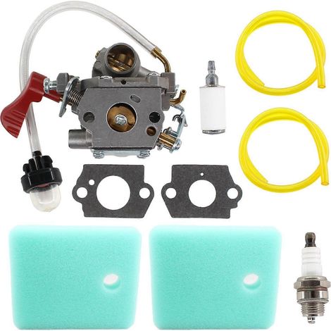 Kit de carburateur pour débroussailleuse à essence professionnelle Zama C1M-W44 Poulan PP033 PP133 PP333 PP338PT 33cc (références : 545189502, 545008042, 545195901)  poire d’amorçage incluse (1/5)