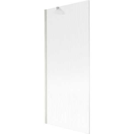 Mexen Next Badewannenabtrennung 1-flügelig 80 x 150 cm, Streifen, gebürsteter Nickel - 895-080-000-00-09-97
