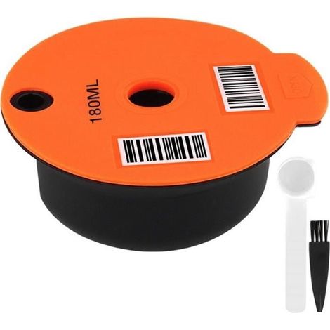 Filtre à café,180ml Réutilisable PP Café Capsule Pod avec Slicone Couvercle pour Bosch Tassimo Machine, Faire Votre Café Préféré (1/4)