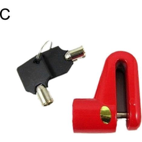 Antivol bloque-disque avec alarme pour vélo/moto (Rouge)