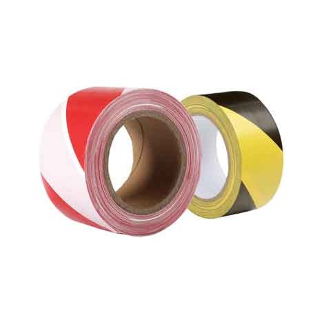 NASTRO SEGNALETICO ADESIVO mm 50x33 mt - colore bianco/rosso