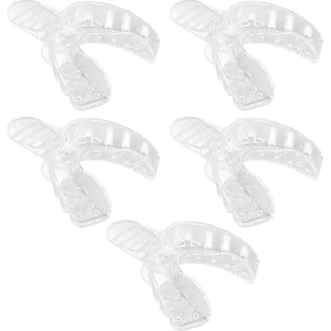 Plateau dentaire perforé transparent pour empreintes prothèse amovible, 5 unités mâchoire du bas (1/5)