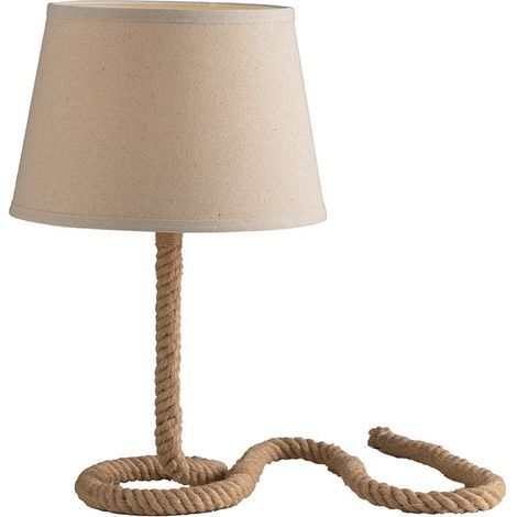 "Lampada da tavolo ROPE in canapa e metallo 48 cm."