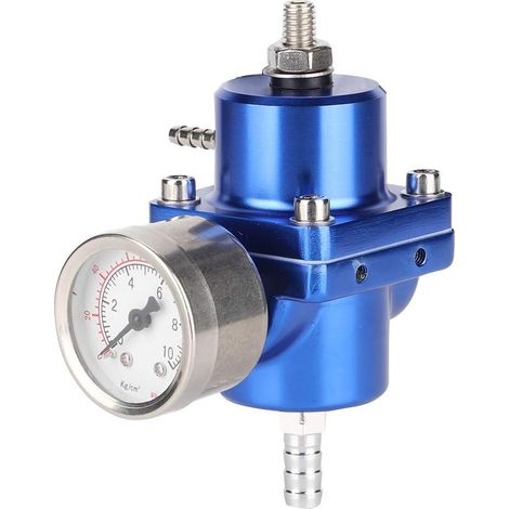 Sollbry Régulateur de Pression de Turbo 0-140 psi Kit de Tuyau de Jauge de Régulateur de Pression de Carburant Réglable Universel(Bleu) (1/5)