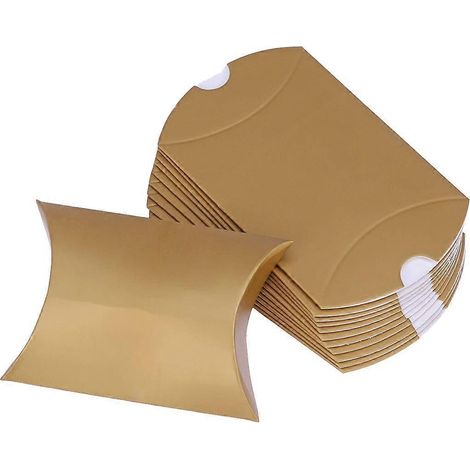 50 boîtes à bonbons en forme d'oreiller, boîtes cadeaux pour vêtements, boîtes à bonbons de mariage, boîtes à bonbons unies-50pcs-Golden (1/3)