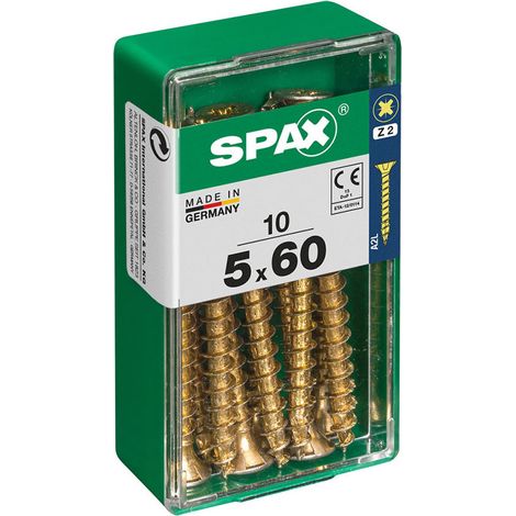 Boîte 10 Unités. Vis A Bois Spax Cab. Plat Yellox 5.0x60mm Spax (1/3)