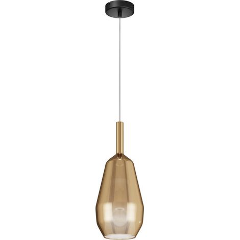 Maytoni Duality Plafonnier moderne en forme de dôme de 16 cm, noir, 1 abat-jour doré E27