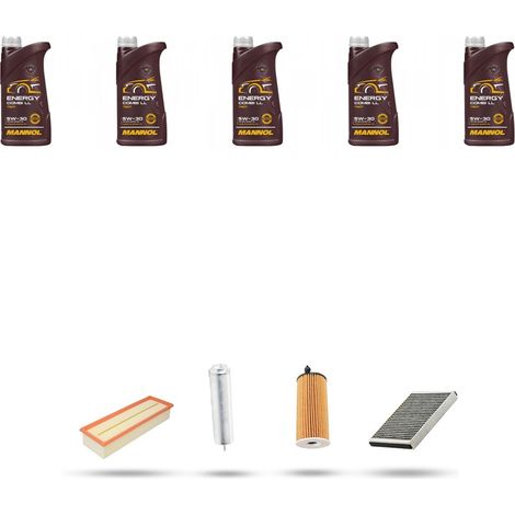 Kit tagliando 4 FILTRI e 5L OLIO compatibile con Bmw serie 5 (F10, F11, F18) 518d 110kw dal 2014 (1/5)