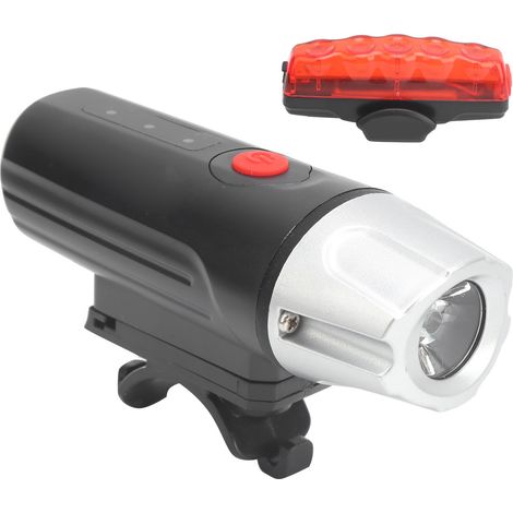 GUB Vorder- und Rücklichtset für Fahrräder, USB-aufladbar, mit vorderen und hinteren Signalleuchten. (1/5)