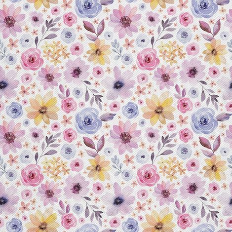 Tela decorativa para exteriores tipo oxford - motivo de flores en tonos pastel I DX664 (1/5)