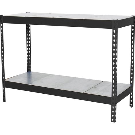 SIMONRACK Étagère 2 étagères en métal sans vis (90x120x45cm) ANTHRACITE ET GALVANISÉ (1/5)