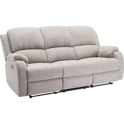 Divano 3 posti relax in Microfibra Grigio - BRODY (1/5)