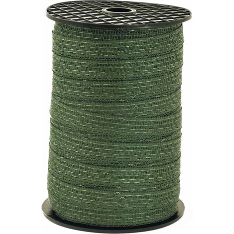 Banda per recinzioni elettriche 2 cm in rotolo da 200m con 4 conduttori acciaio inox da 0.15 mm VERDE - Verde