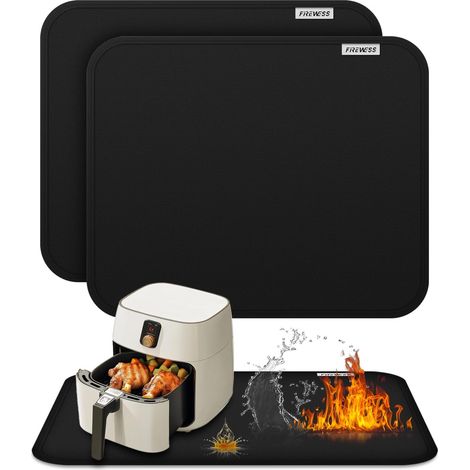 2 Pièces Tapis De Protection, Résistant À La Chaleur 500 °C, En Fibre De Verre, Pour Friteuse Et Four, Cuisine (1/5)