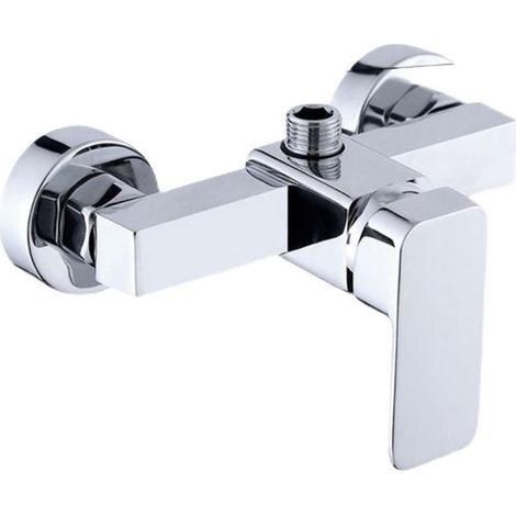 Robinet de douche mural moderne en chrome avec mitigeur pour eau froide et chaude (1/5)