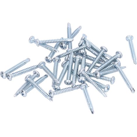 50 vis autoperceuses à tête cruciforme en acier au carbone galvanisé, tête ronde 4,2 x 32 mm (1/5)