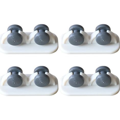8 Pièces Mini Roulettes Auto-Adhésives Petit Roulettes Collant Plastique pour Meubles Bacs Chariot Table Pouf Stockage Conteneur (Blanc, Roue à Sens Unique) (1/5)
