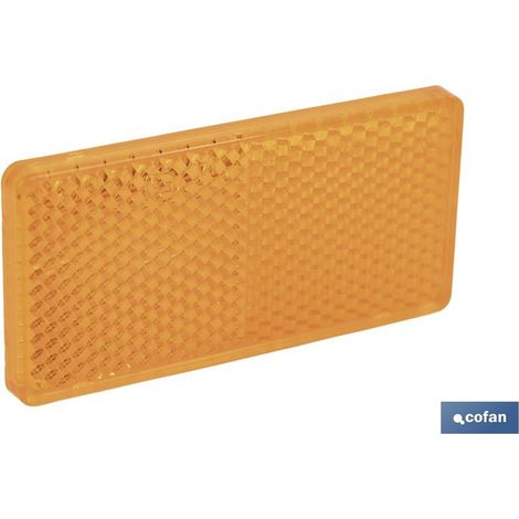 Catadióptrico ámbar adhesivo 71 x 35 mm, resistente y homologado para vehículos