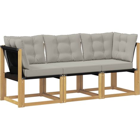 Maison Exclusive - Outdoor Mittel- und Ecksofa mit Kissen 3 Stück