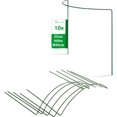 10x Novatool Spaliere 10 Strauchstützen halbrund 35x40x14 cm 5,5mm Ø Staudenhalter Blumenhalter Rankgewächs Buschstütze Pflanzenstütze Blumenstütze