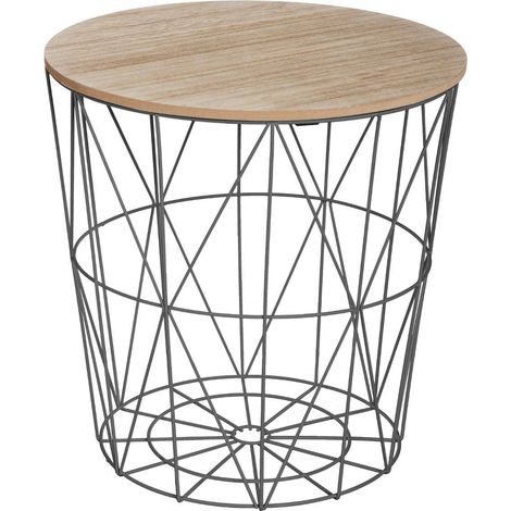 Atmosphera – Table basse en métal noir et bois MDF H 41 cm – Design moderne pour intérieur scandinave – Plateau amovible pour rangement (1/10)