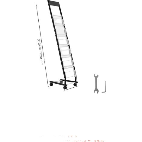 Revistero, construcción metálica duradera, fácil de mover, 6 niveles. (1/2)