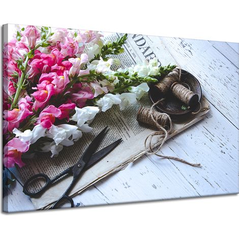 Leinwanddruck Flora Löwenmäulchen 120x80 cm Blumenstrauß