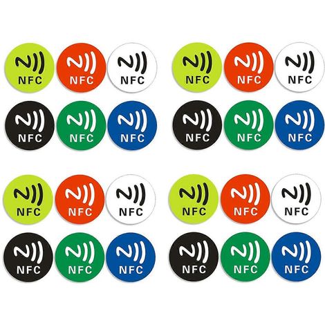 Lot de 24 étiquettes NFC Ntag213 universelles, étiquettes RFID, jeton de patrouille 13,56 MHz pour raccourcis, etc. (1/5)