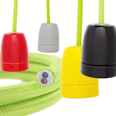 Jandei - Cable eléctrico textil color verde x1M Lampistería