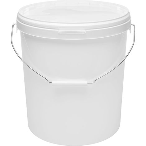 Garronda Seau avec Couvercle 30L en Plastique pour Stockage Alimentaire Stable et Hermétique avec Anse Métallique pour Produits en Vrac Liquides Fermentés et Chimiques 1 Pièce Blanc GD-0071 (1/5)