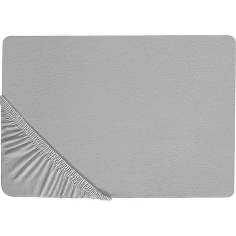 Spannbettlaken HOFUF Baumwolle 140 x 200 cm Hellgrau