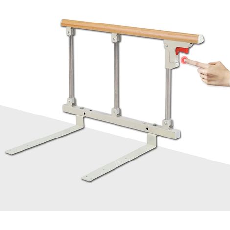 Barrière de lit, Pliable Barrière de Sécurité lit pour Personnes Âgées, Adultes Poignée D'aide, Garde-Corps de lit pour Chambre, Hospitaliers, Facile à Poser, 70x40cm (Yellow) (1/5)