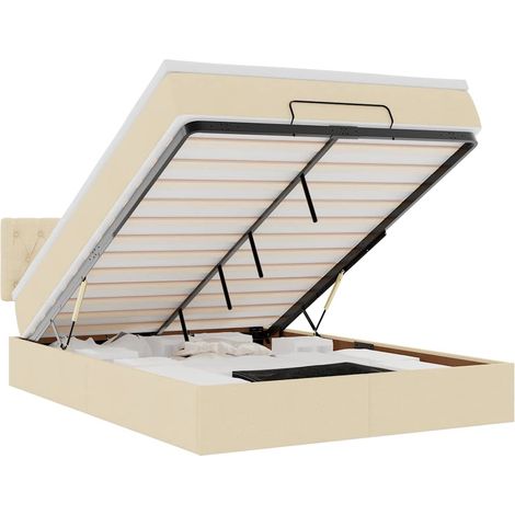 Maison Exclusive - Ottomane Bett mit Matratze & LEDs Creme 140x20