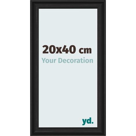 yd. - Cadre photo 20x40 - Noir Grain de Bois - MDF - Lazio