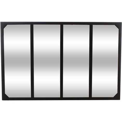 Specchio da officina lola nero 116x76cm - Atmosphera créateur d'intérieur (1/2)