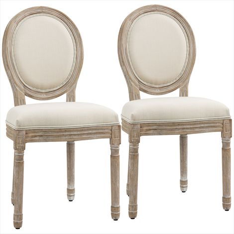 Banc de salle à manger Lot de 2 chaises de repas style Louis XVI (1/5)