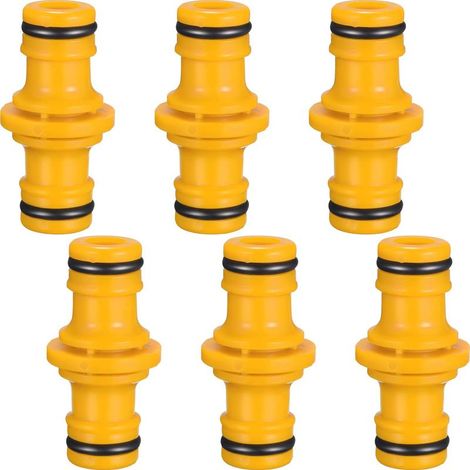 Double Male Hose Fittings for Joining Garden Hose Pipe (Yellow) (1/5)