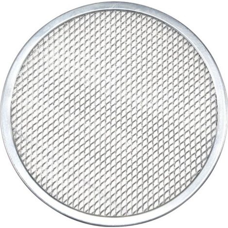 Plaque pizza, Plaque four pizza, Four pizza, Plaque ronde, Grille de cuisson, Pizza, Aluminium, Argenté, 30 cm (1/4)