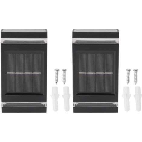 Ortviai Applique Murale Solaire 2 Pièces, 6 LED Blanc, Étanche IP65 pour Jardin, Cour, Balcon et Allée