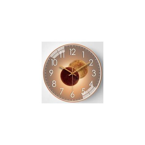 Horloge murale moderne silencieuse, horloge murale à quartz, horloge murale de cuisine de 30 cm, horloge murale radiopilotée pour salon, chambre, bureau (lune) (1/5)