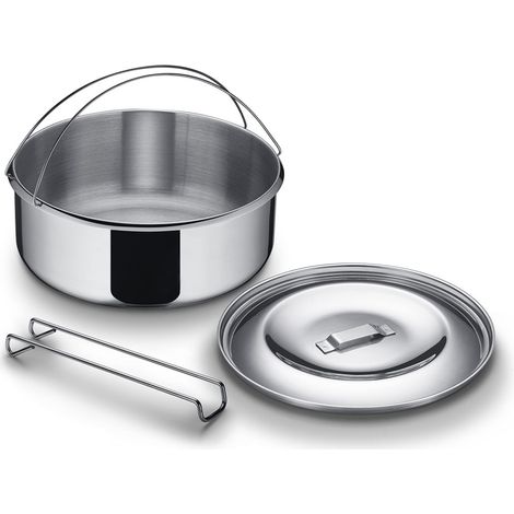 Lagostina Dampfgaraufsatz Für Schnellkochtopf 7 Liter Mit Deckel Aus Edelstahl 18,5 Cm