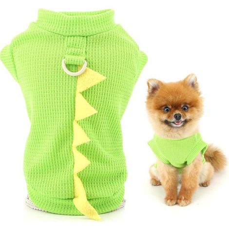 T-shirt En Tricot Gaufré Pour Chien De Très Petite Et Petite Taille – Pull Avec Anneau En D Vêtements Chihuahua, Yorkshire, Chat, L (1/5)