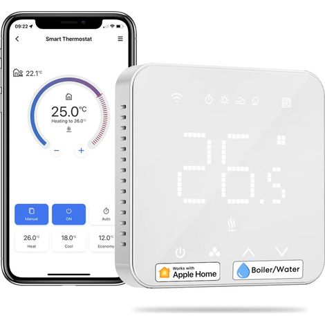 Thermostat connecté Meross mts200bhk wifi détection fenêtre (1/4)