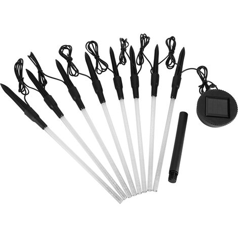 Lot de 8 lampes LED étanches à énergie solaire en acrylique blanc pur, à bulles, pour la décoration de jardin et de pelouse. (1/5)
