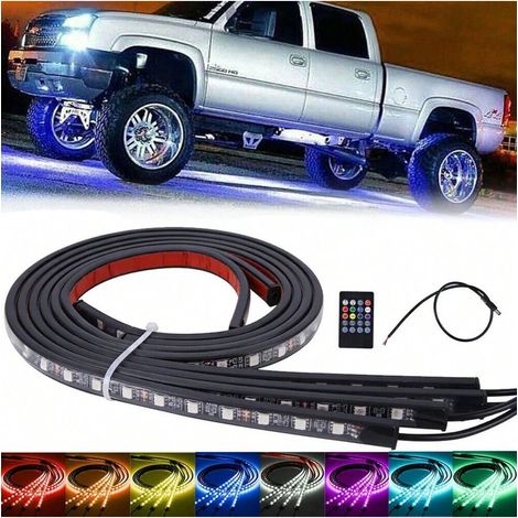Éclairage Sous Caisse Voiture LED Flexible Ruban Néon RGB avec Télécommande et Application Contrôle pour Décoratif Lampe d'Ambiance Extérieure (1/4)