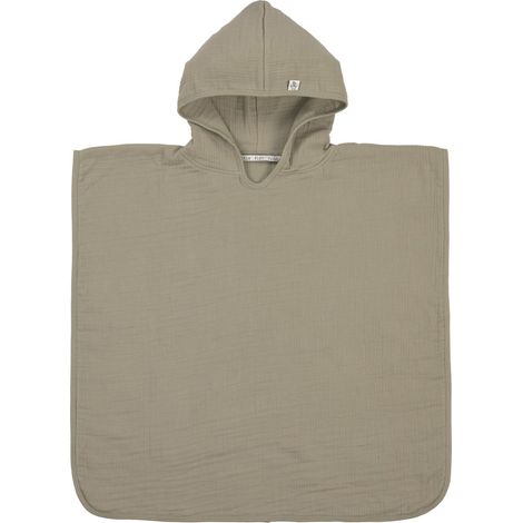 Poncho Bébé - Gaze de Coton - 100 % Coton - Kaki - 12-36 mois