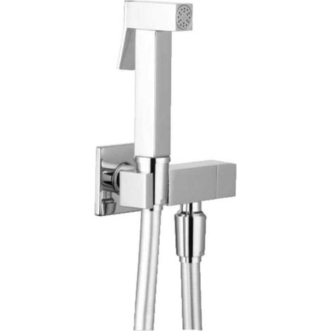 "KIT DOCCIA SHUT-OFF """"KARIMA"""" QUADRATA IN OTTONE Cromo"