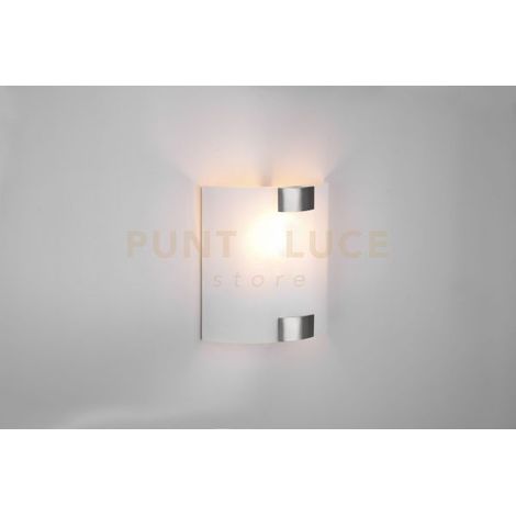 PURA APPLIQUE VETRO QUADRATA GANCI METALLO ACCIAIO 20X20CM 1 LUCE ATTACCO E27