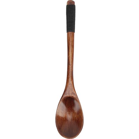 Cuillères en bois de hêtre longues pour cuisine, ustensiles écologiques pour salle à manger, cuillères semi-circulaires