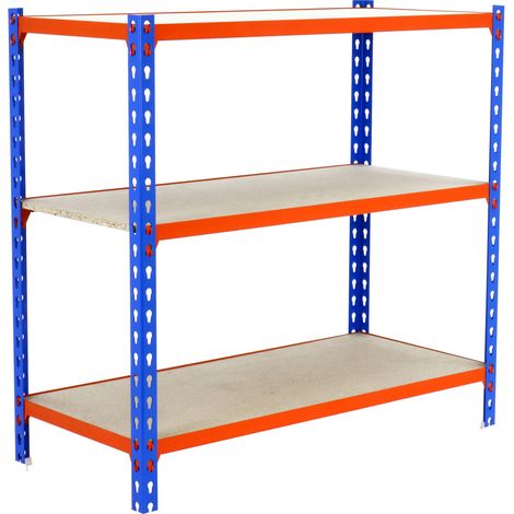 Simonrack Leichtregal Metall Mischung Blau Orange Holz